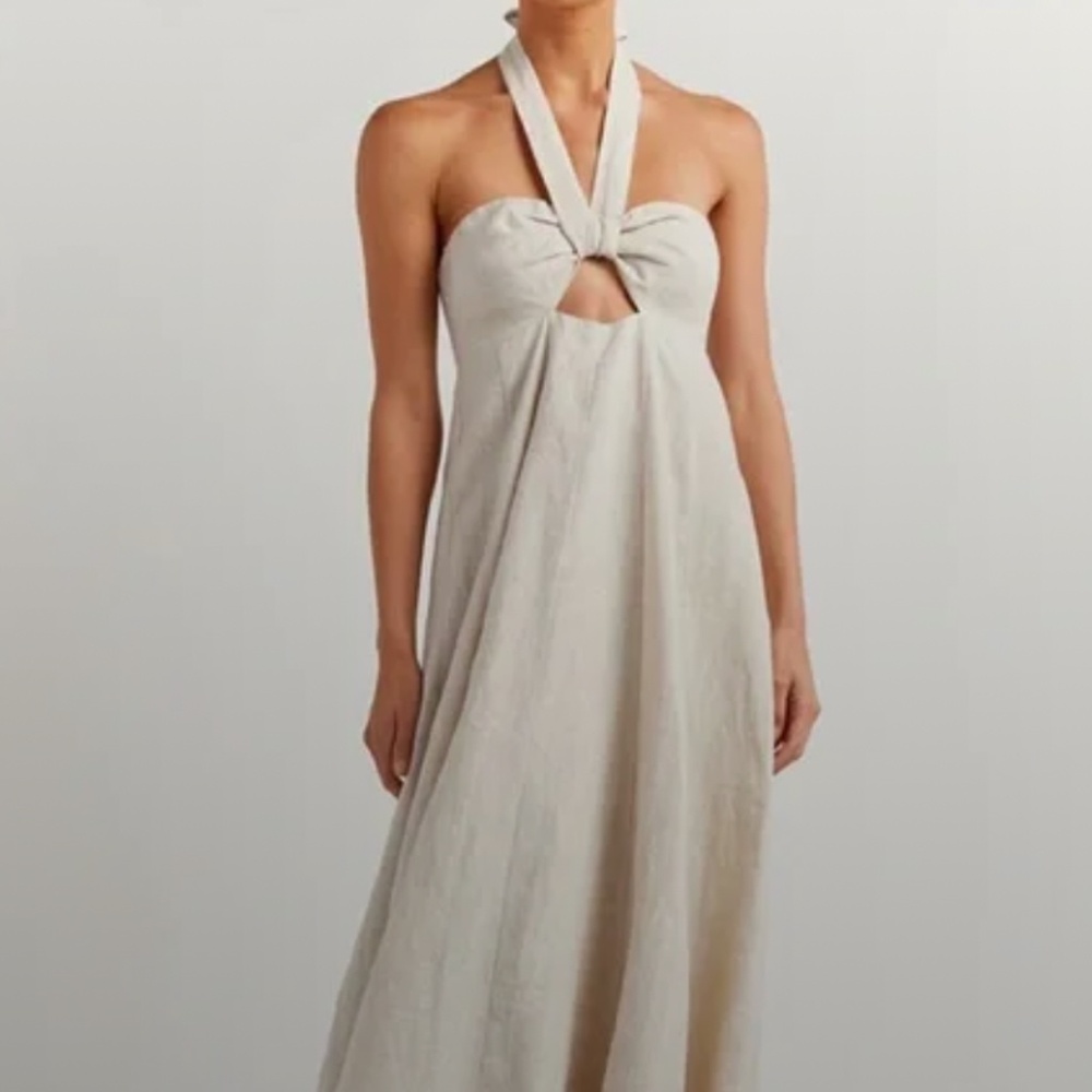 NWT DISSH Verdes Natural Linen Midi Dress